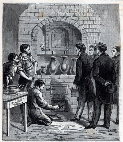 Installation du pyromètre par Alexandre Brongniart (gravure) - French School