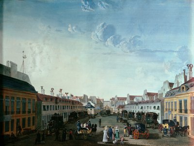 Cour intérieure du Service des diligences impériales, début du 19e siècle - French School