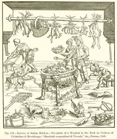 Intérieur de cuisine italienne - French School