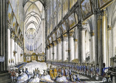 Vue intérieure de Notre-Dame de Paris, à l