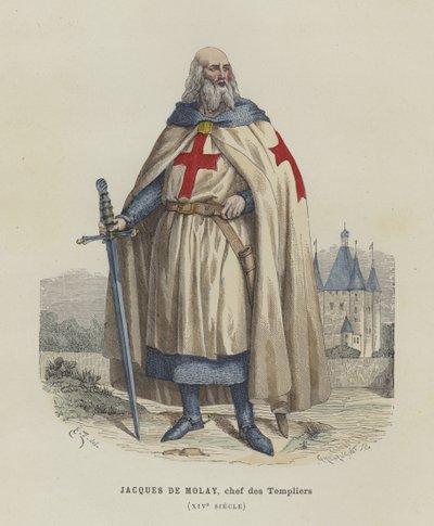 Jacques de Molay, dernier Grand Maître des Templiers, 14ème siècle - French School