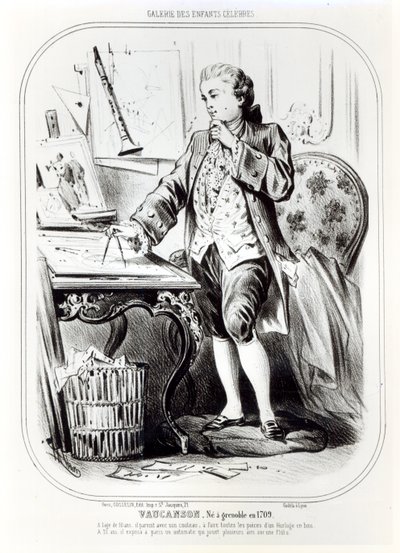 Jacques de Vaucanson enfant, illustration de la Galerie des Enfants Célèbres, vers 1850 - French School