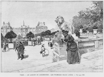 Jardin du Luxembourg, les premiers beaux jours, vers 1870-80 - French School