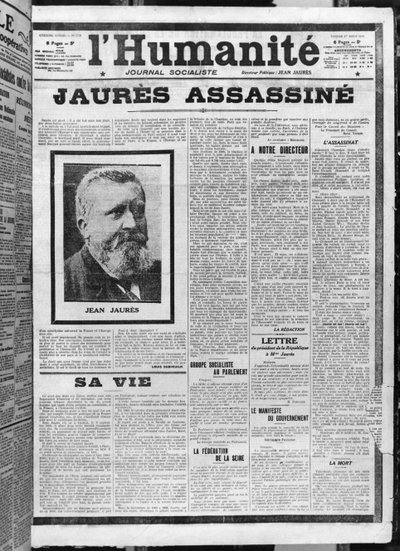 Jaurès assassiné, de L