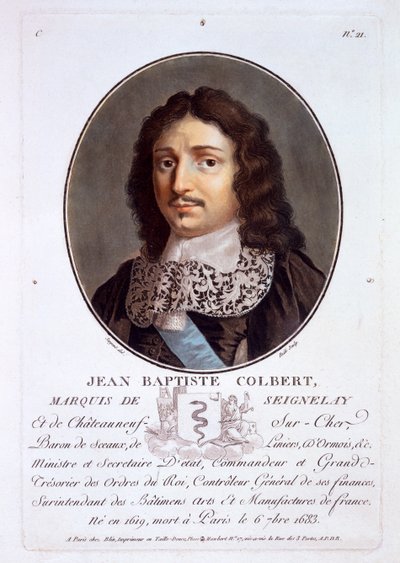 Jean-Baptiste Colbert, Marquis de Seignelay, de Portraits des grands hommes, femmes illustres, et sujets mémorables de France, publié 1787-92 - French School