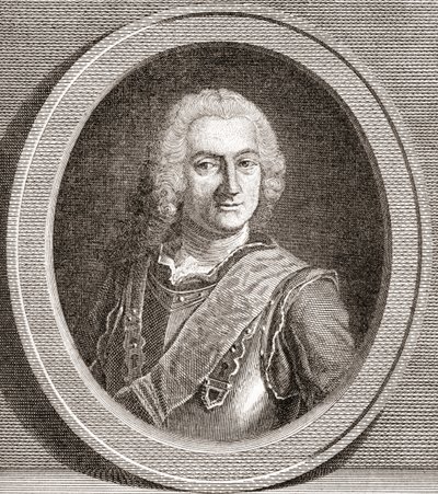 Jean-Baptiste François Desmarets, Marquis de Maillebois, Maréchal de France. De Les Heures Libres publié en 1908 - French School