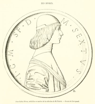 Jean-Galeas Sforza, médaillon en marbre de la collection de M. Timbal - French School
