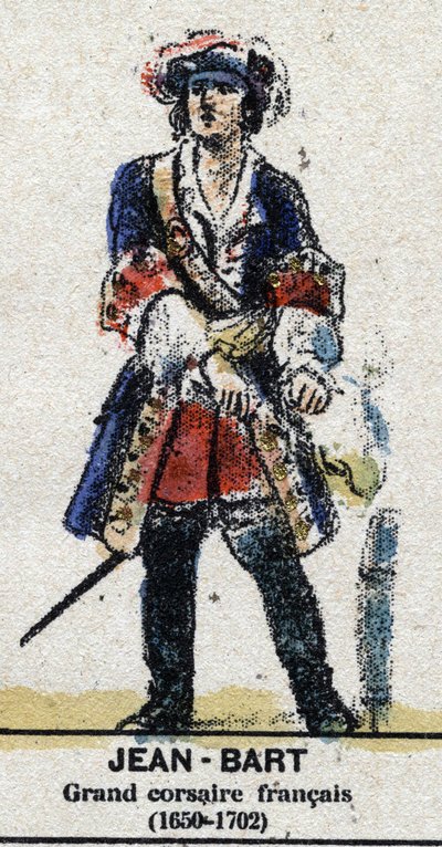 Jean Bart (1650-1702), marin français, corsaire. Dans "Galerie des rois et reines de France et des personnages illustres de 1643 à 1895" Image d