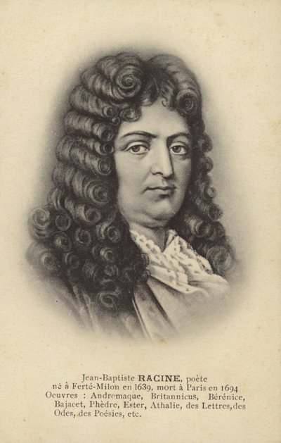 Jean Racine (1639-1699), dramaturge français (litho) - French School
