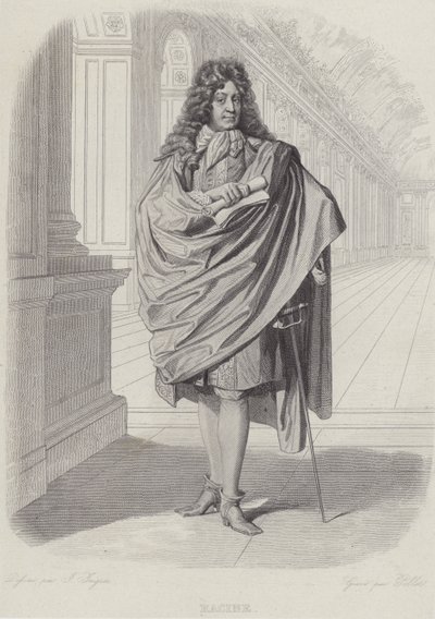 Jean Racine, dramaturge français, dans la Galerie des Glaces à Versailles - French School