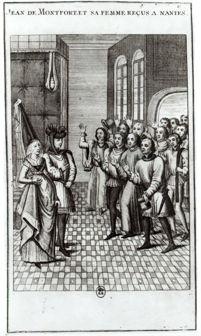 Jean de Bretagne, comte de Montfort, et son épouse accueillis à Nantes - French School