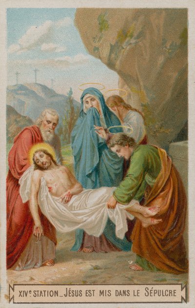 Jésus est mis au tombeau. La quatorzième station de la croix - French School