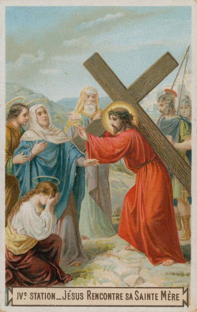 Jésus rencontre sa mère. La quatrième station de la croix - French School