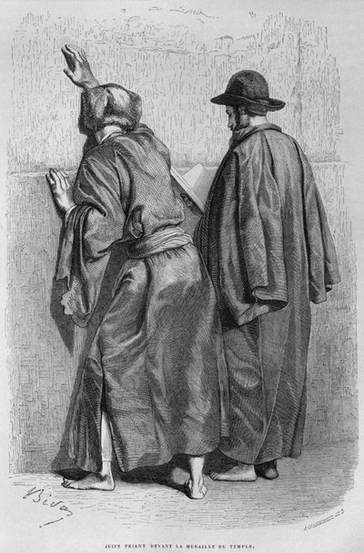 Hommes juifs au Mur des Lamentations, de La Syrie d