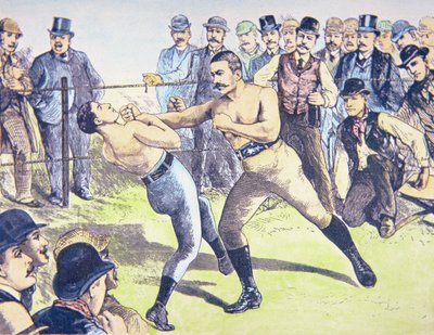 John L. Sullivan contre Charlie Mitchell le 10 mars - French School