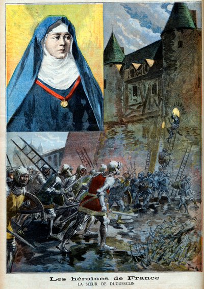 Julienne Duguesclin (1377-1404) religieuse bénédictine, illustration «Le Petit Journal» du 23 juillet 1894 (gravure) - French School