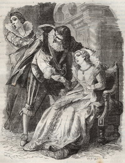 Sautant comme un furieux, attrapant le duc par son manteau... Reine de France Anne d