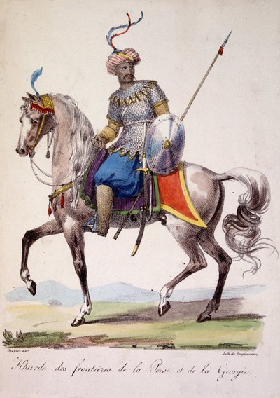 Guerrier Khurde des frontières de la Perse et de la Géorgie, début 19ème siècle - French School