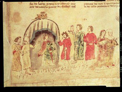Le roi Arthur et sa cour, du Roman de Meliadus - French School