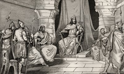 Le roi Charibert (521-67) en conseil avec les magistrats, de 