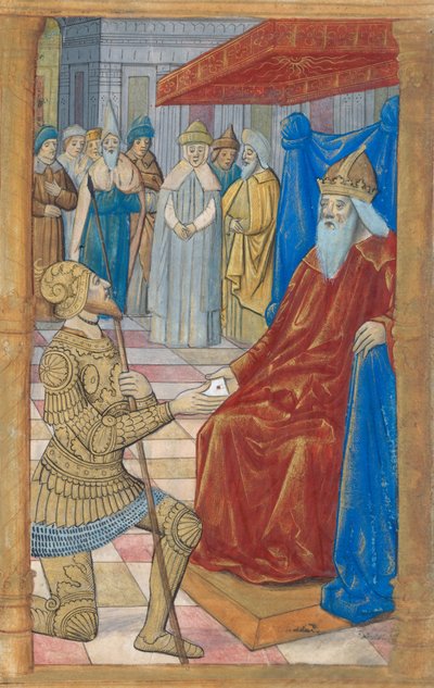 Le roi David remettant la lettre à Urie - French School