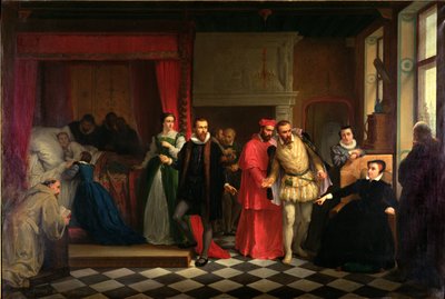 Le roi François II (1544-60) sur son lit de mort, 1865 - French School