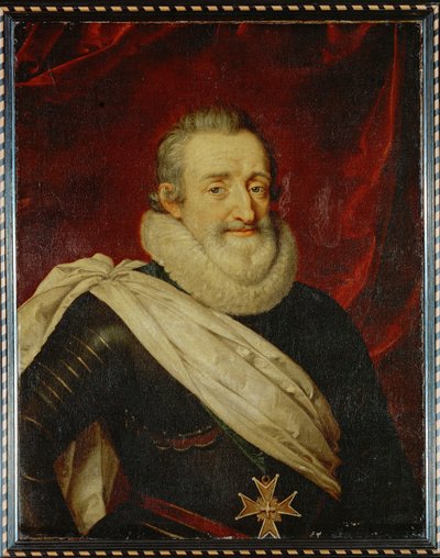 Le roi Henri IV à cheval ... (peinture sur toile) - French School