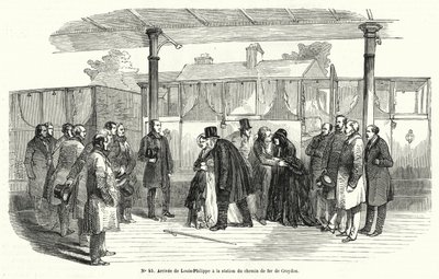 Le roi Louis-Philippe de France arrivant à la gare de Croydon après avoir été contraint à l