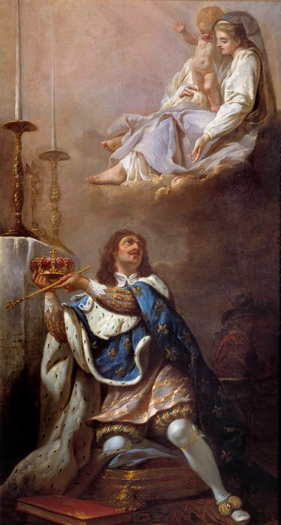 Le roi Louis XIII offrant sa couronne à la Vierge - French School
