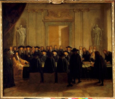 Le roi Louis XIV (1638-1715) tenant les sceaux en présence des conseillers d