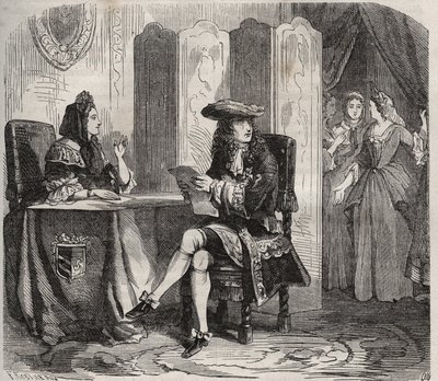 Le roi Louis XIV (1638-1715) et sa femme, la marquise de Maintenon (Françoise d