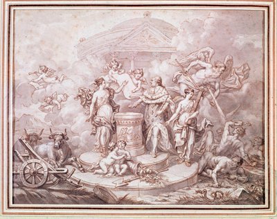 Le roi Louis XVI prêtant serment sur le Livre de la Constitution - French School