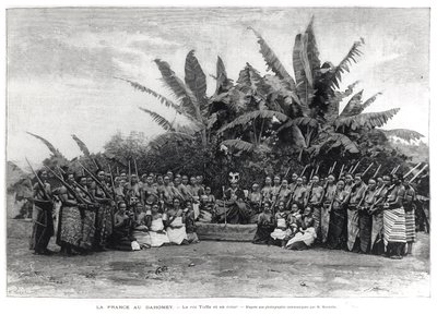 Le roi Toffa (r.1874-1908) et sa cour, Dahomey, 1892 - French School