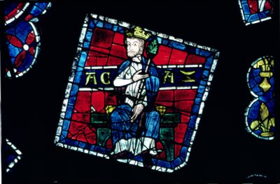 Roi de Juda, détail de la rosace nord, vers 1223 - French School