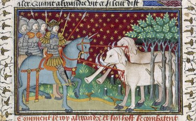 Chevaliers attaquant des éléphants, du 