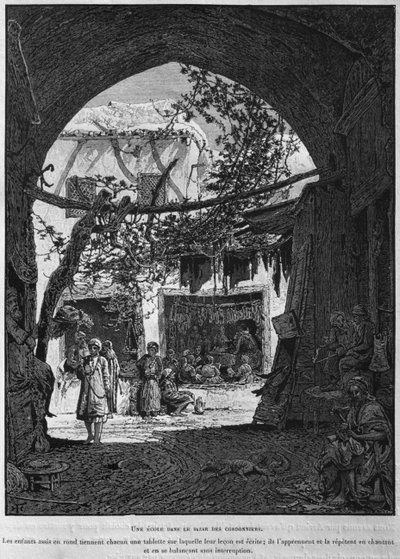École coranique dans le bazar des cordonniers, de La Terre Sainte de Victor Guerin, 1884 - French School