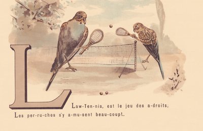L : Lawn-Tennis, est le jeu des habiles ; les perruches s