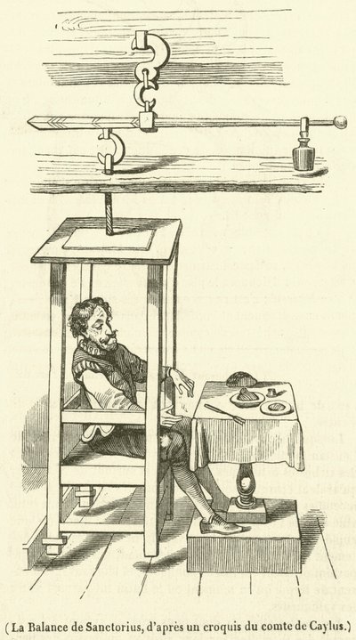 La Balance de Sanctorius (gravure) - French School