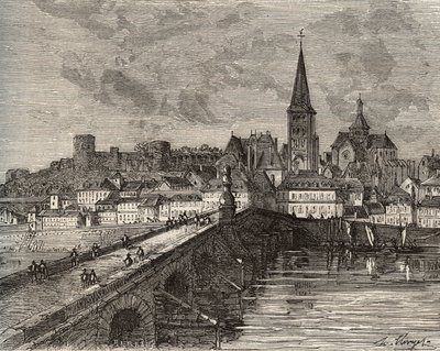 La Charité-sur-Loire - La Charité-sur-Loire - Nièvre, dans la région de Bourgogne - gravure dans « France illustrée : géographie, histoire, administration statistique » par V.-A. Malte-Brun. 1884 - French School