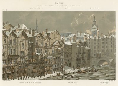 La Cité, entre le Pont Notre-Dame et le Pont au Change, 1650 - French School