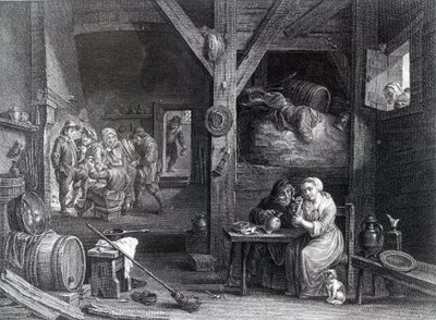 La Fumeuse, gravure de Jean Baptiste Patas d