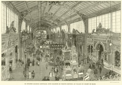 La Grande Galerie Centrale, Dite Galerie de Trente Metres, au Palais du Champ de Mars - French School