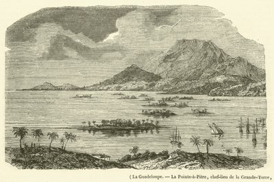 La Guadeloupe, La Pointe-à-Pitre, chef-lieu de la Grande-Terre, en partie détruite par le tremblement de terre du 8 février 1843 - French School