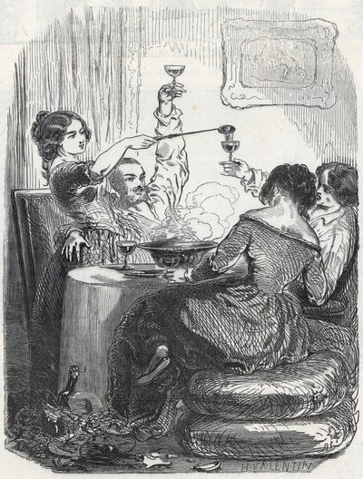 Le restaurant La Maison Dorée situé au 20, boulevard des Italiens dans le 9e arrondissement de Paris - Gravure dans « Tableau de Paris » par Edmond Texier 1852 - French School