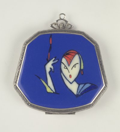 Poudrier La Mode Femme Fatale, français, 1920-30 - French School