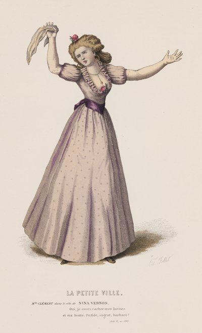 La Petite Ville, Acte II, Scène XVII (gravure en couleur) - French School