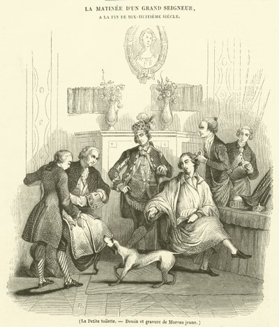 La Petite toilette (engraving) - French School