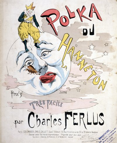 La Polka du Hanneton, par Charles Ferlus - couverture de partition, fin 19ème siècle - French School