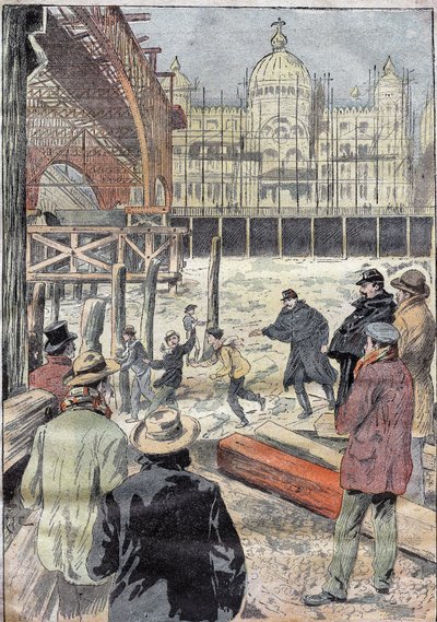 La Seine gelée, près du pont de fer construit pour l