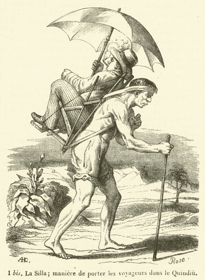 La Silla; manière de porter les voyageurs dans le Quindiu - French School